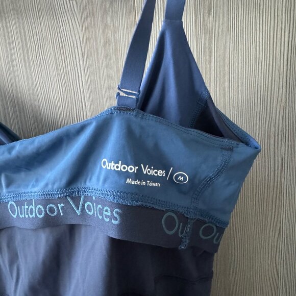 Outdoor Voices Zoom Full Length Bodysuit Jumpsuit In Dark Sky/Morning Blue - Picture 3 of 4